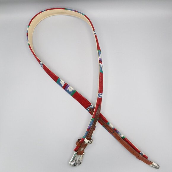 Leather Belt Multi Boho Southwestern Rustic Handcrafted Tribal Ethnic Artisanal - Picture 8 of 15